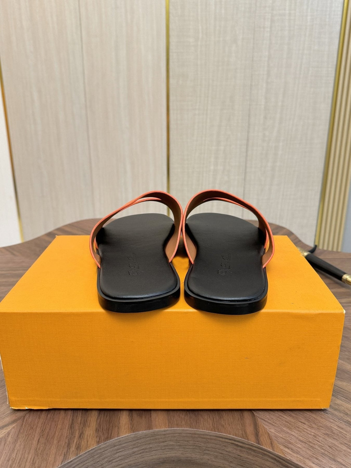 Loro Piana Cutout Leather Slide Sandals — front