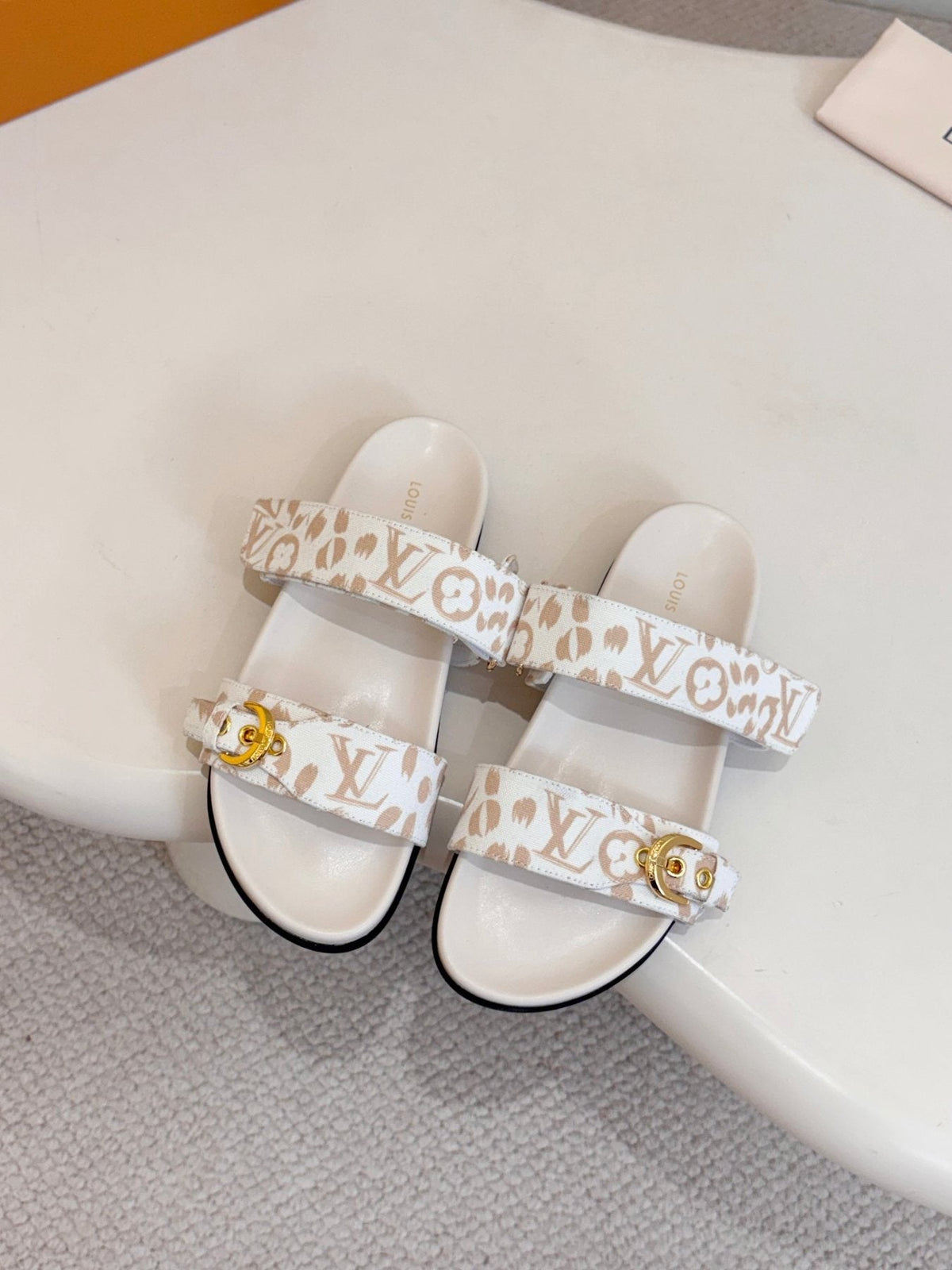 Louis Vuitton Double-Strap Slide Sandals — front