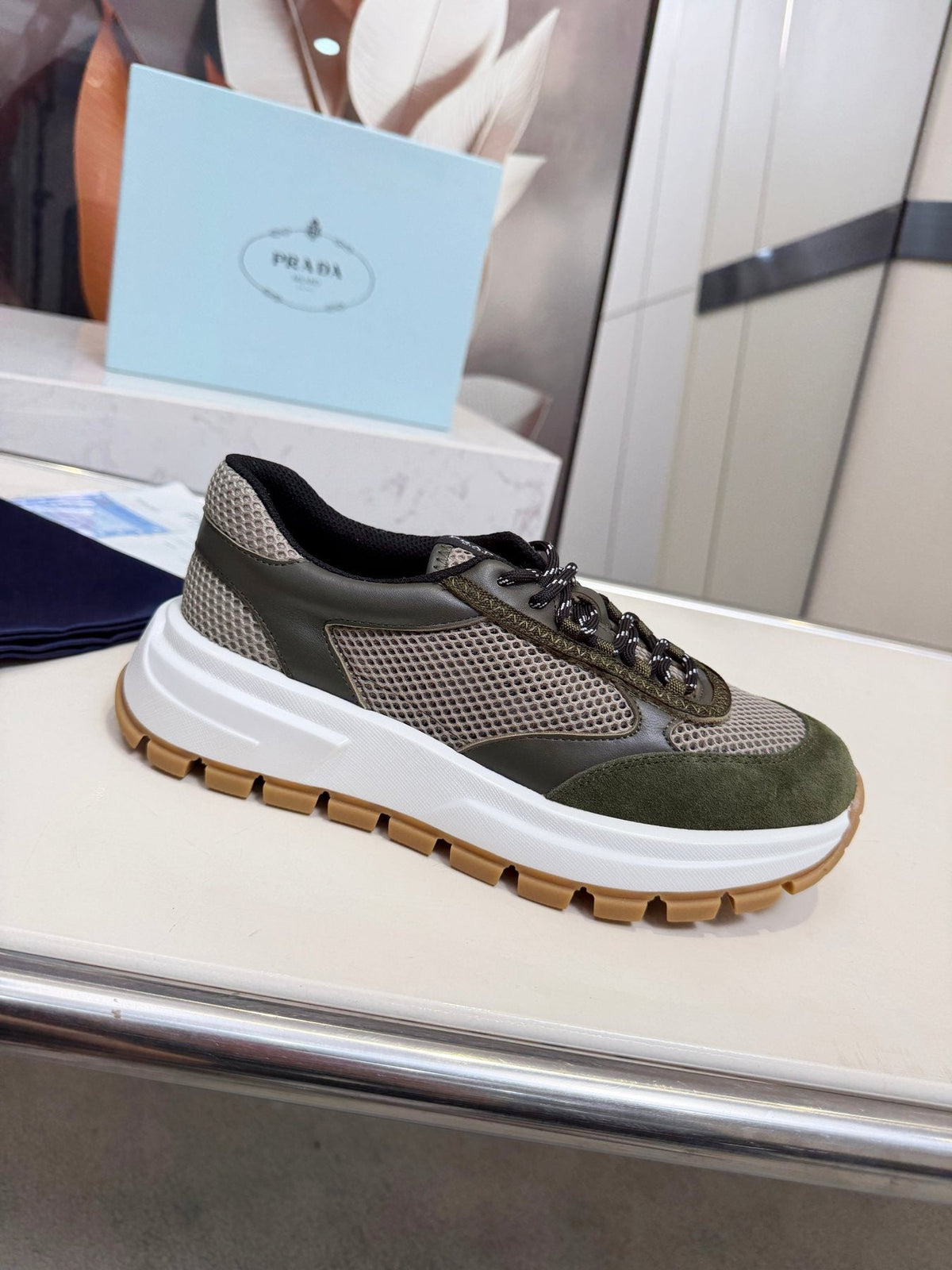 Prada Mesh Panel Sneakers — front