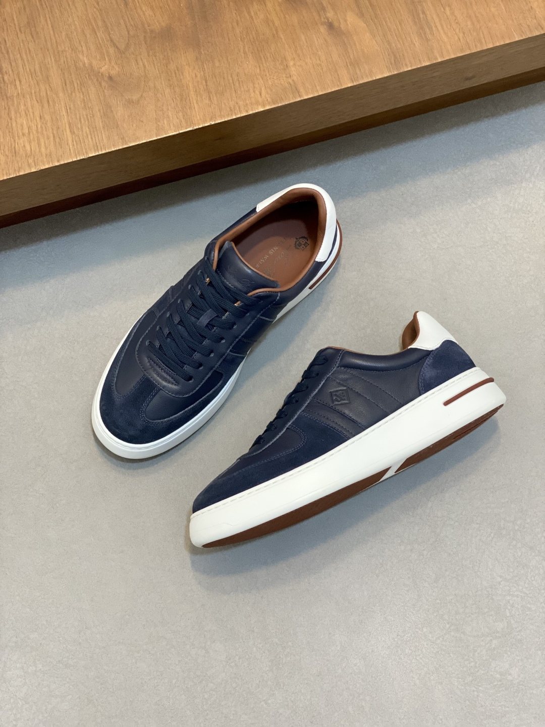 Loro Piana Tan Low-Top Sneakers — front