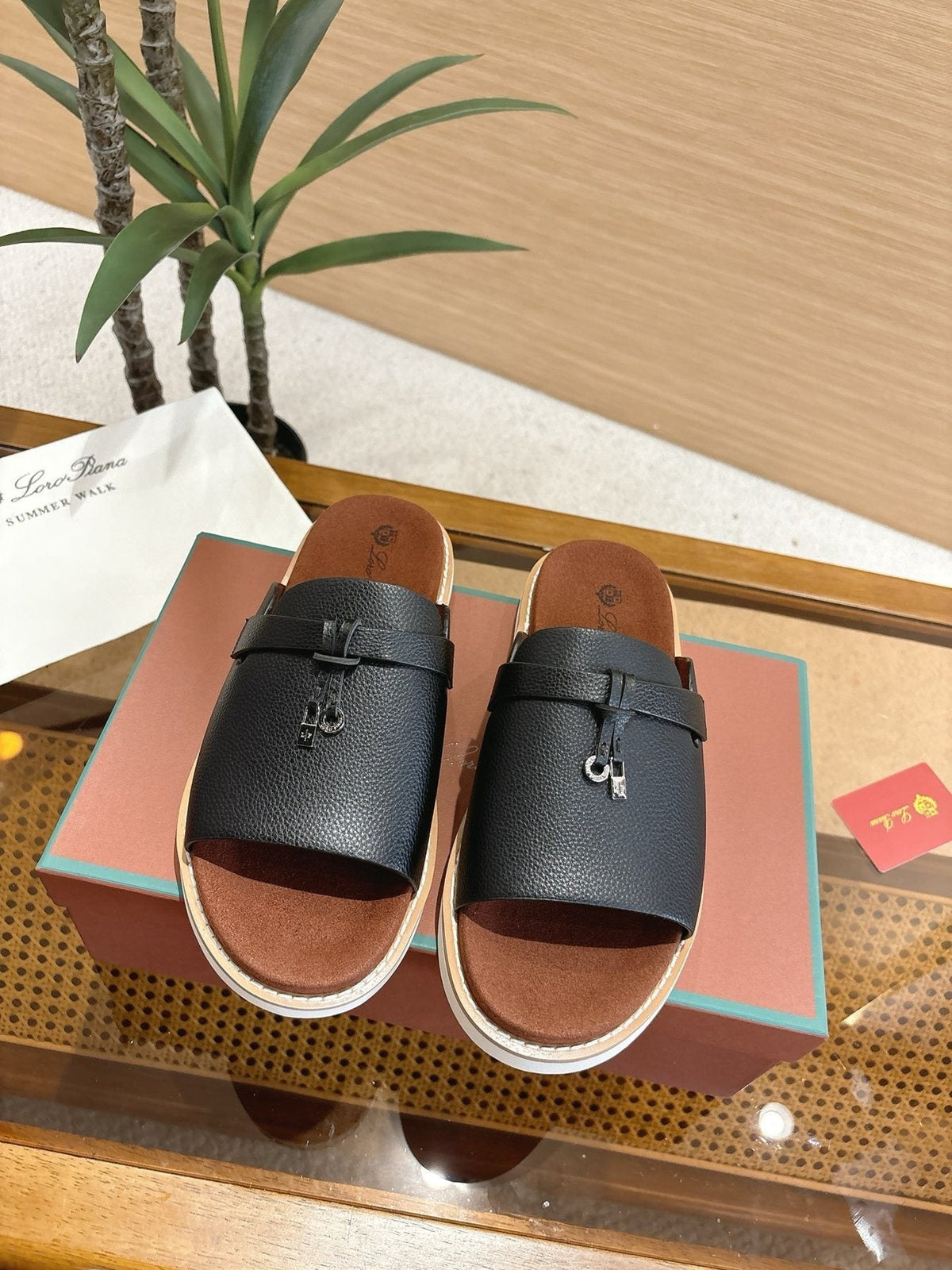 Loro Piana Cross-Strap Mule Sandals — front