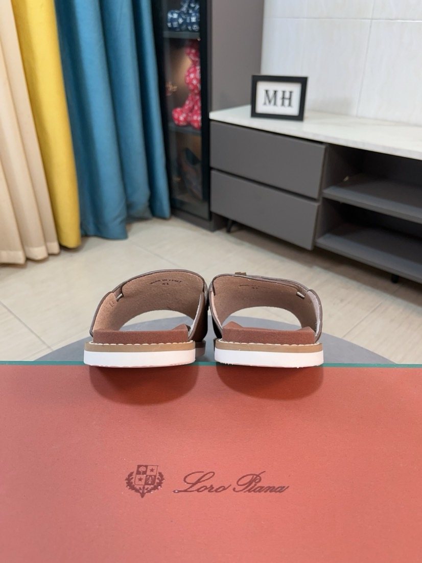 Loro Piana Buckle Slide Sandals — back