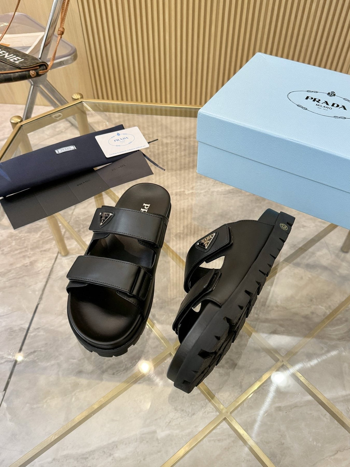 Prada Lug Sole Platform Sandals — front