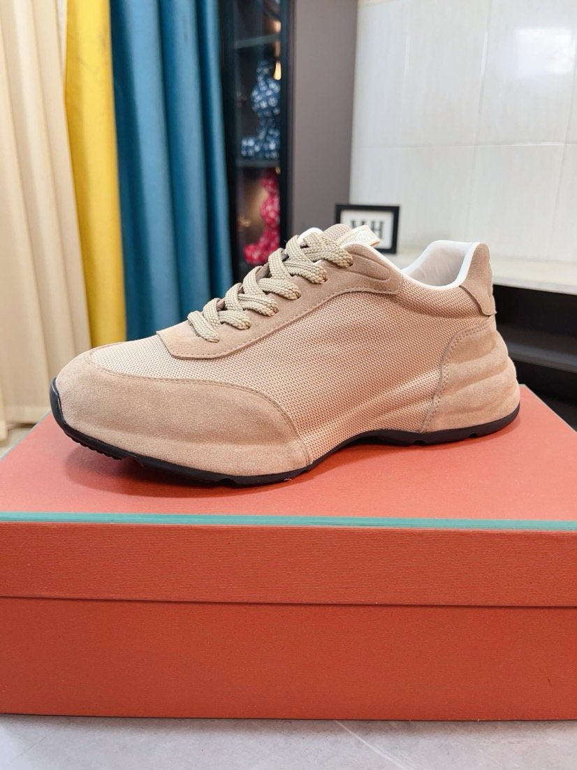 Loro Piana Mesh Lace-Up Sneakers — front