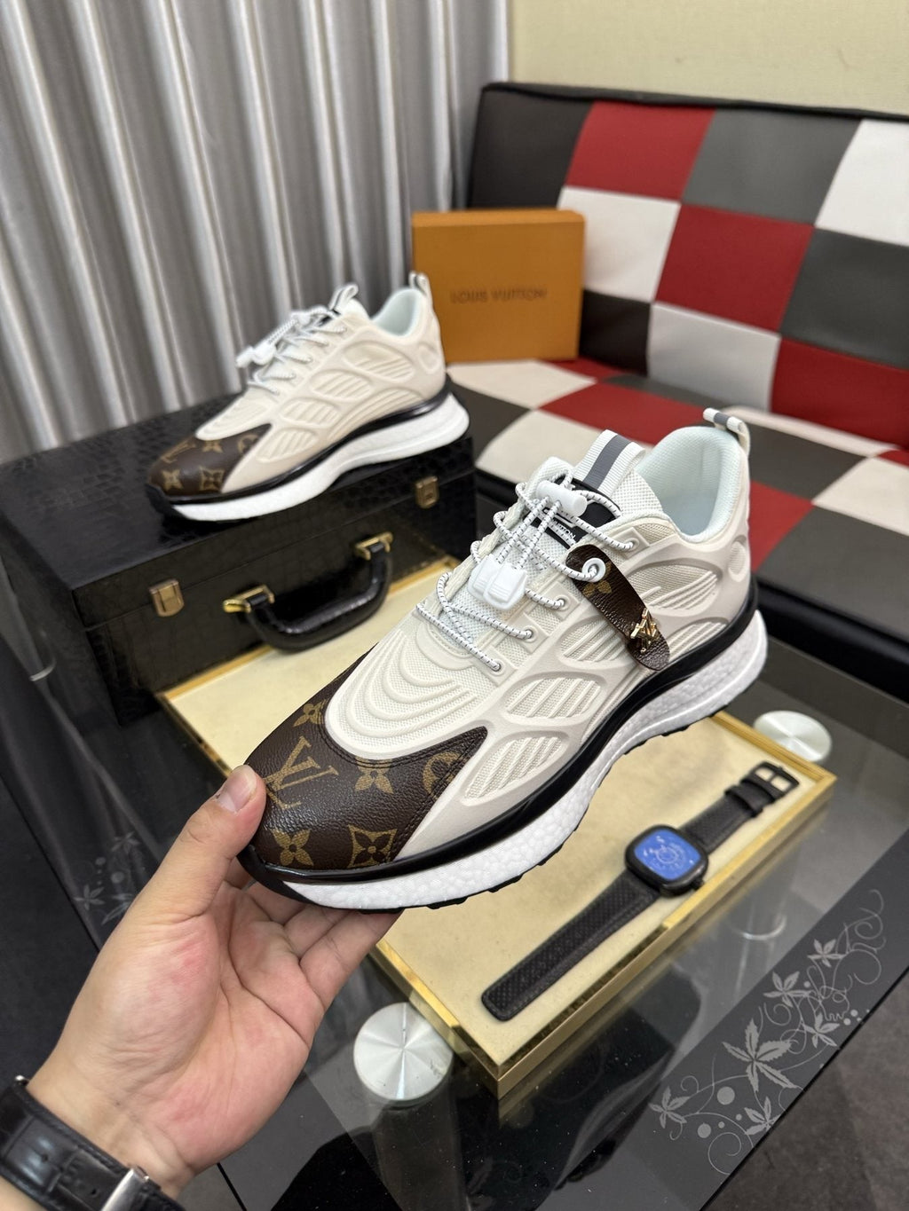 Louis Vuitton Monogram Panel Sneakers — detail