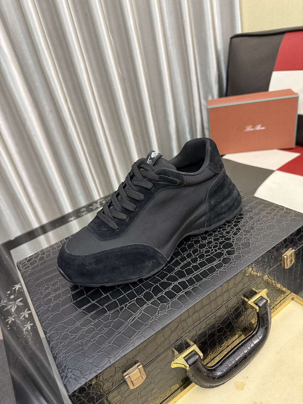 Loro Piana Low-Top Lace-Up Sneakers — front