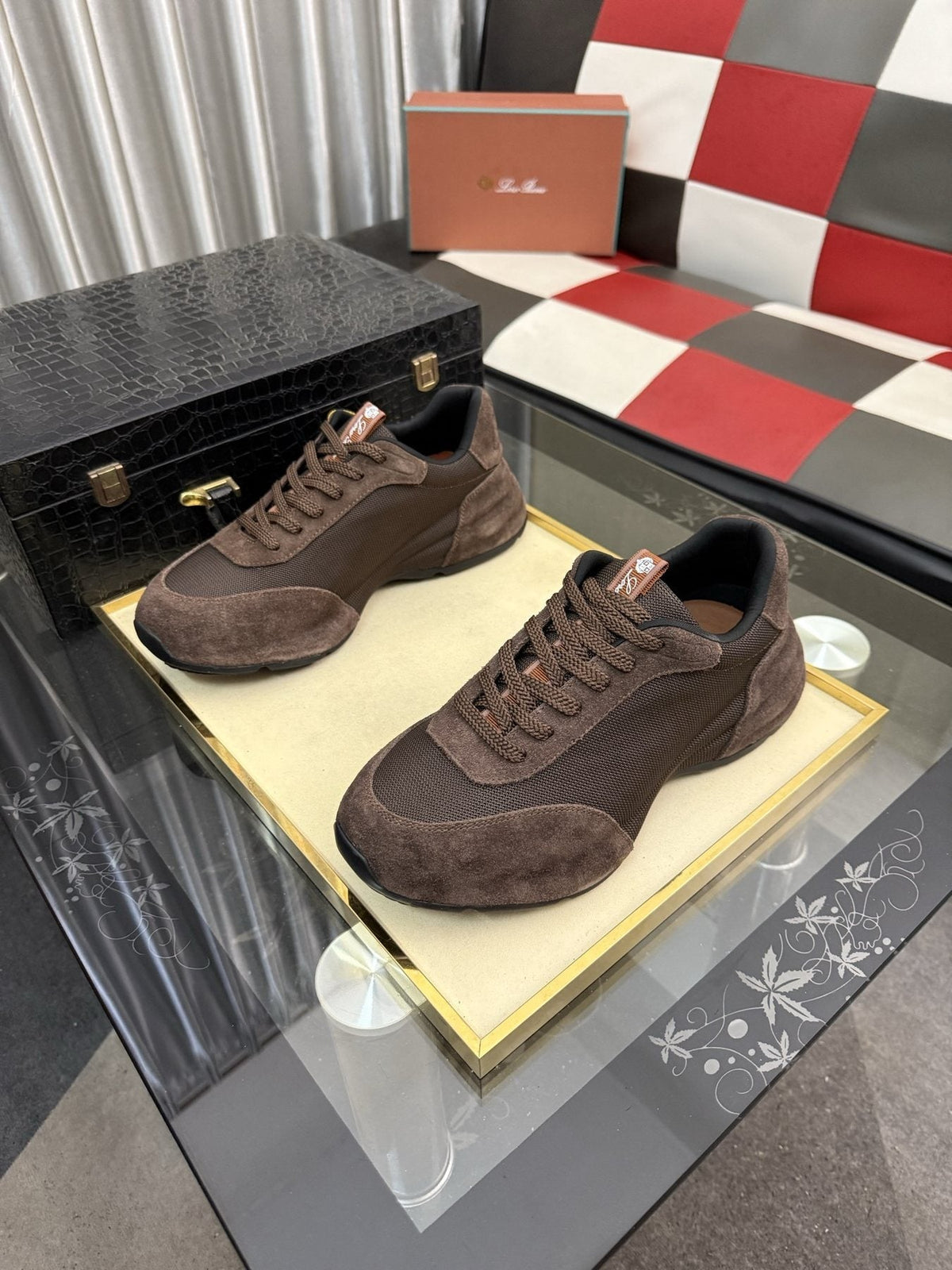 Loro Piana Low-Top Lace-Up Sneakers — front