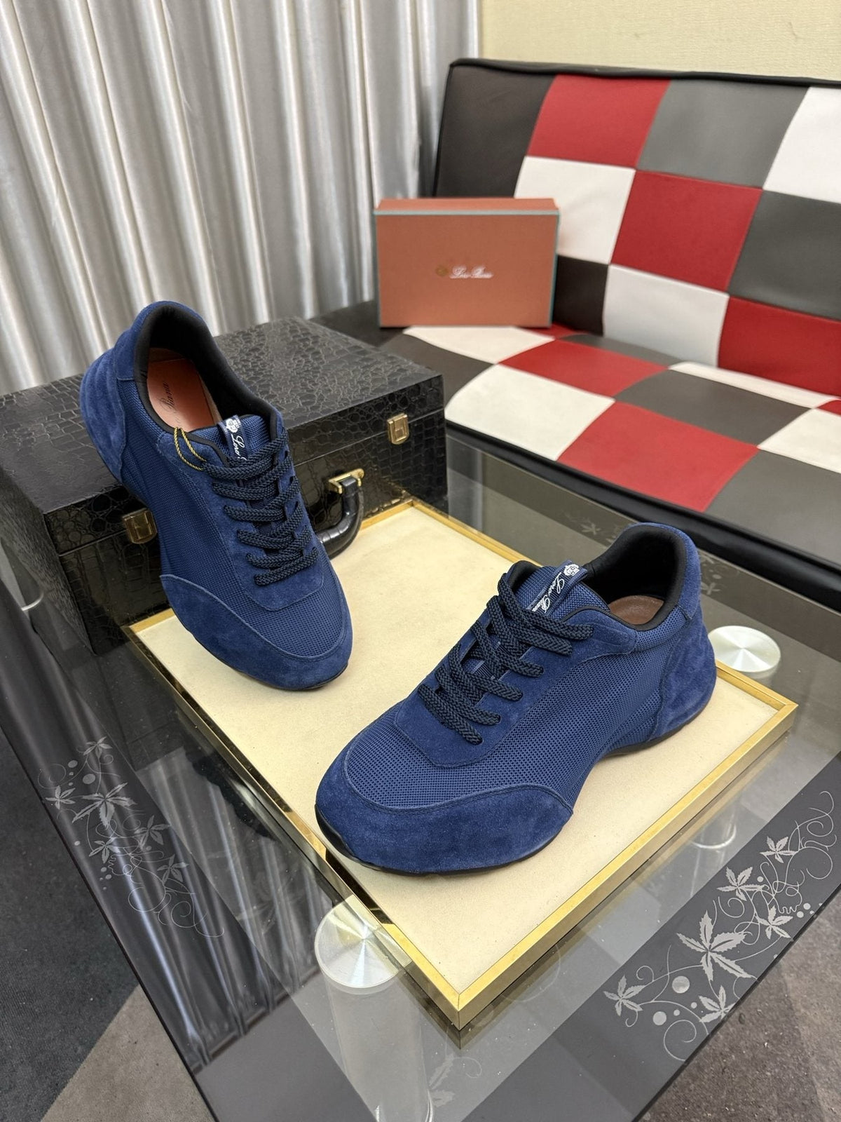 Loro Piana Low-Top Lace-Up Sneakers — front