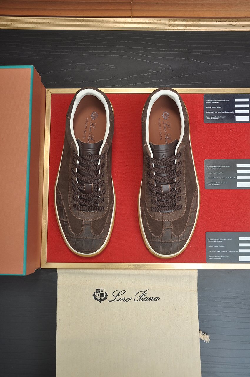 Loro Piana Low-Top Gum Sole Sneakers — front