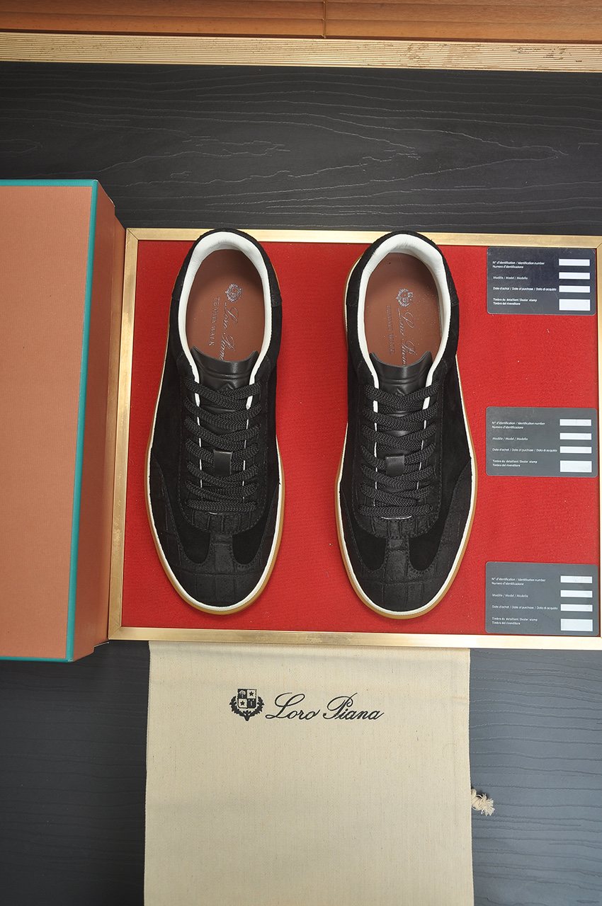 Loro Piana Low-Top Gum Sole Sneakers — front