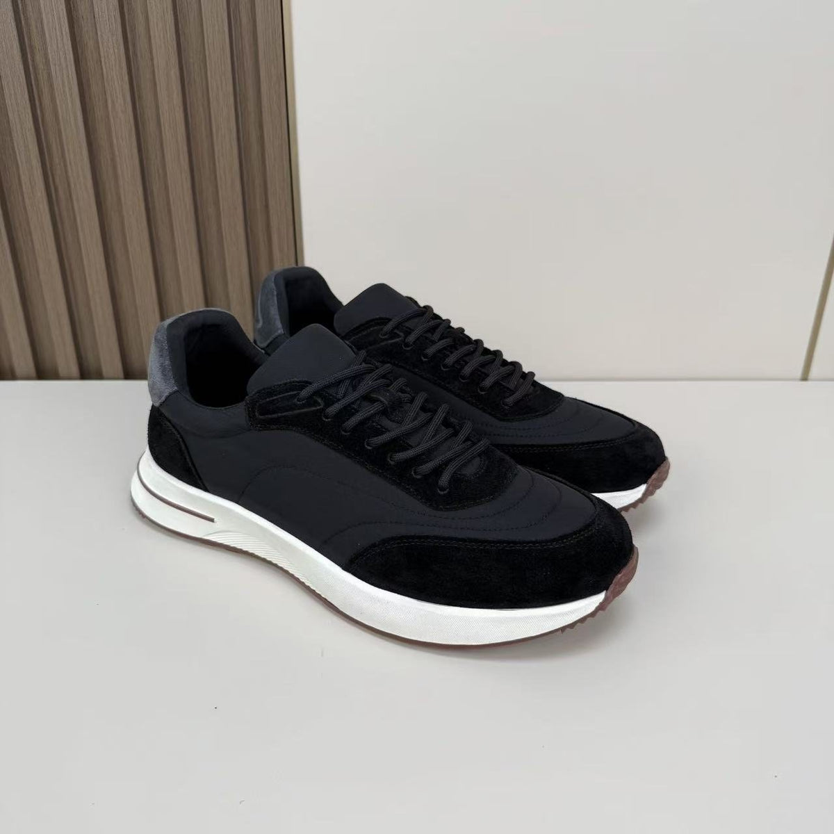 Loro Piana Contrast Lace-Up Sneakers — front