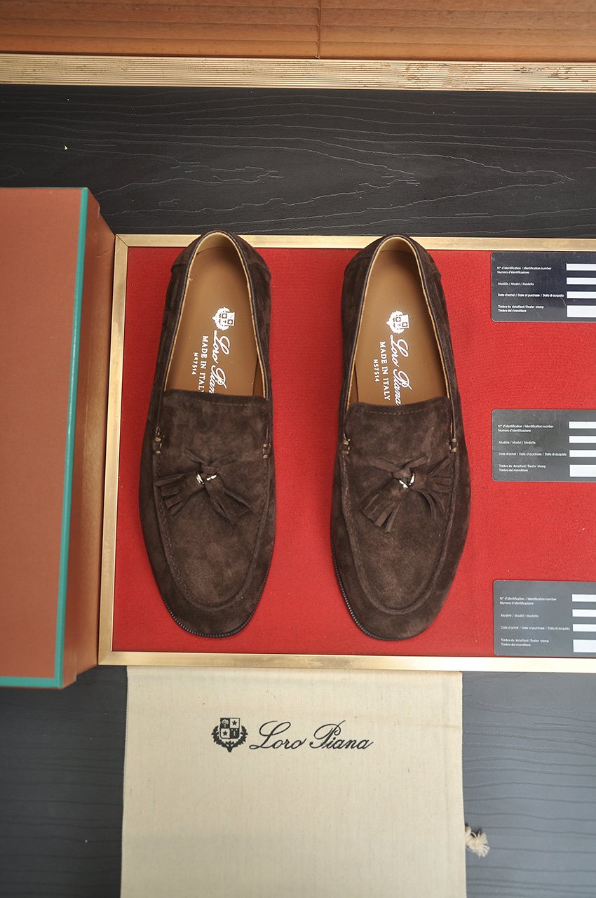 Loro Piana Suede Tassel Loafers — front