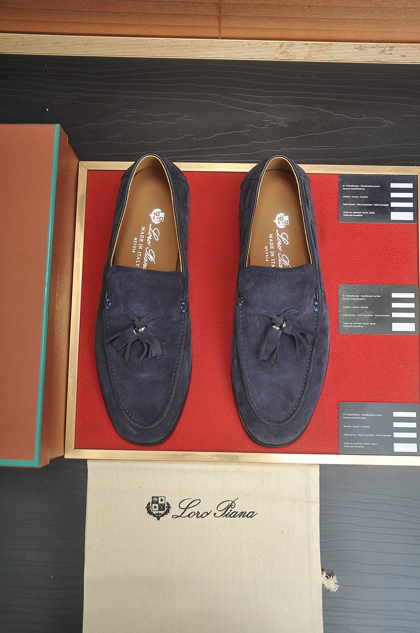 Loro Piana Suede Tassel Loafers — front