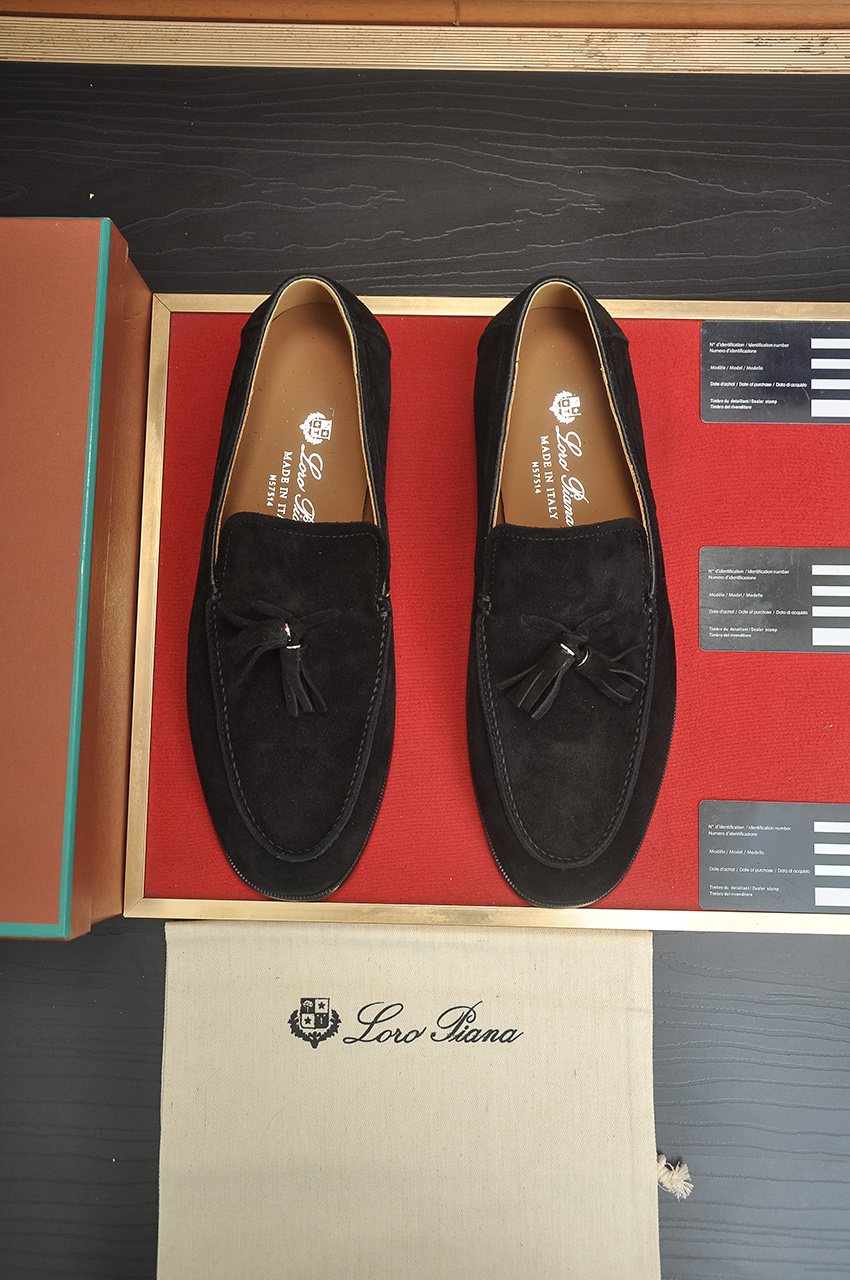 Loro Piana Suede Tassel Loafers — front