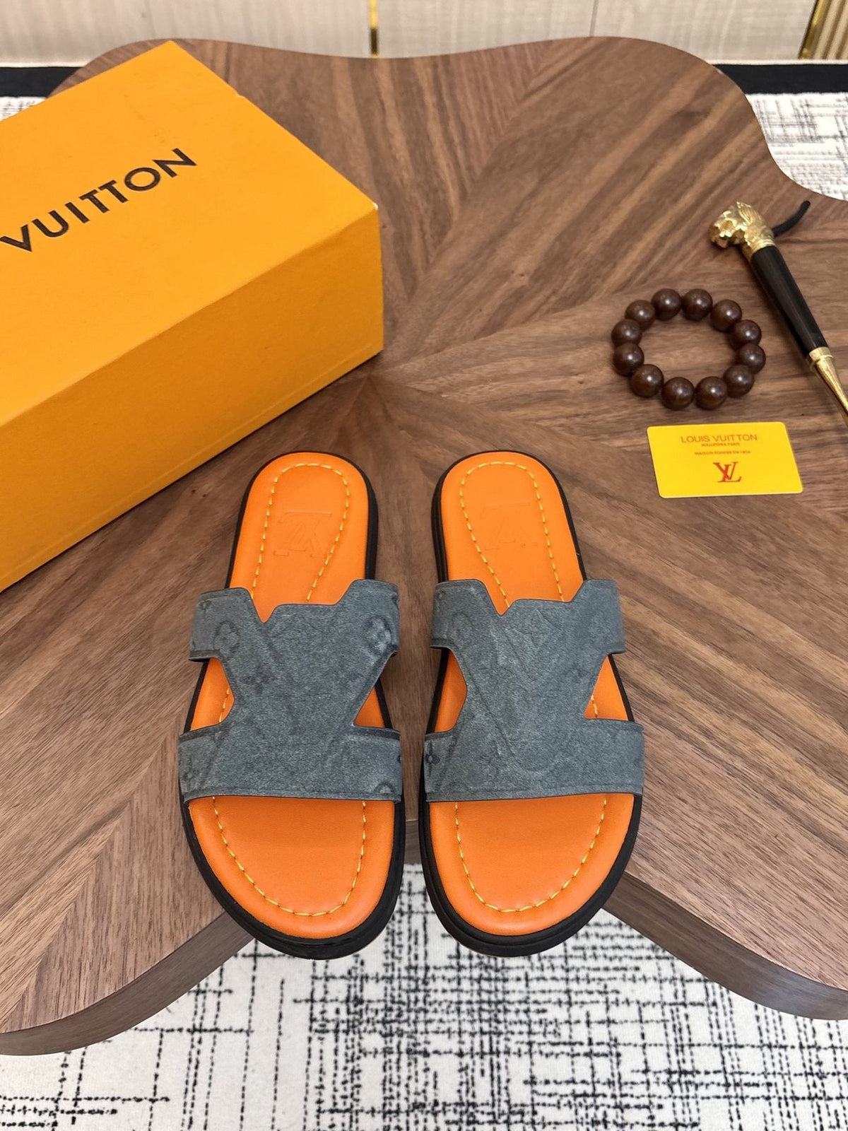 Louis Vuitton Monogram Slide Sandals — front