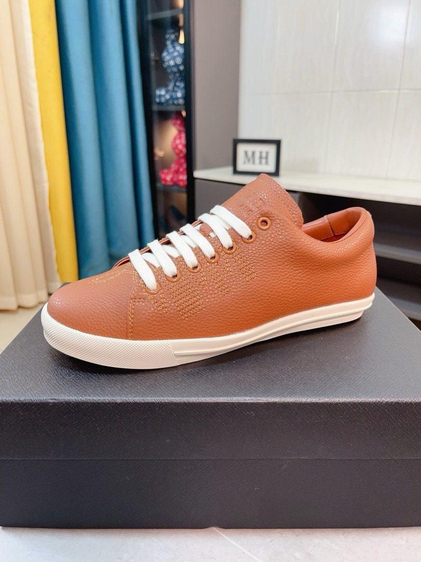 Prada Textured Low-Top Sneakers — front