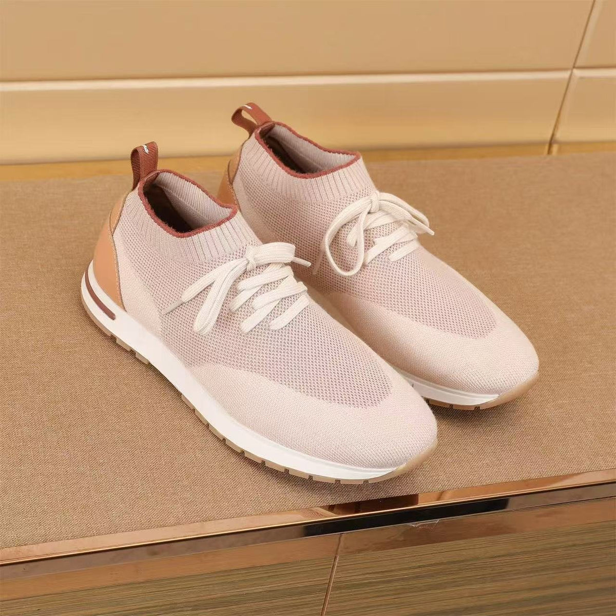 Loro Piana Flexy Walk Knit Sneakers — front