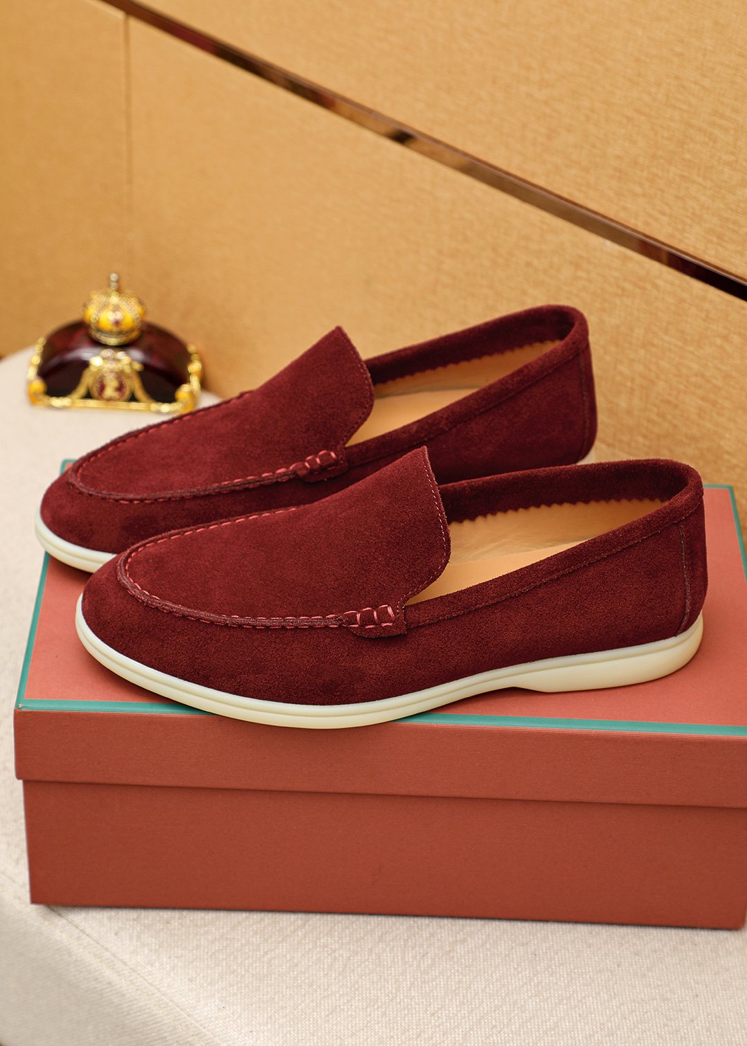 Loro Piana Suede Slip-On Loafers — front