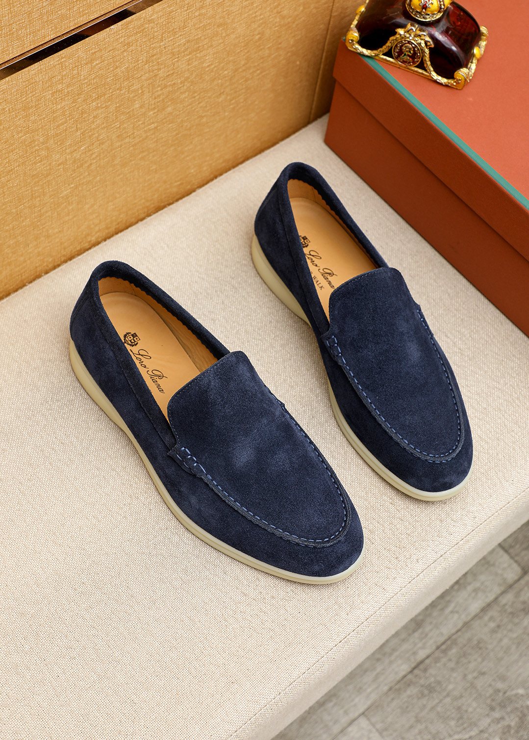 Loro Piana Suede Slip-On Loafers — front