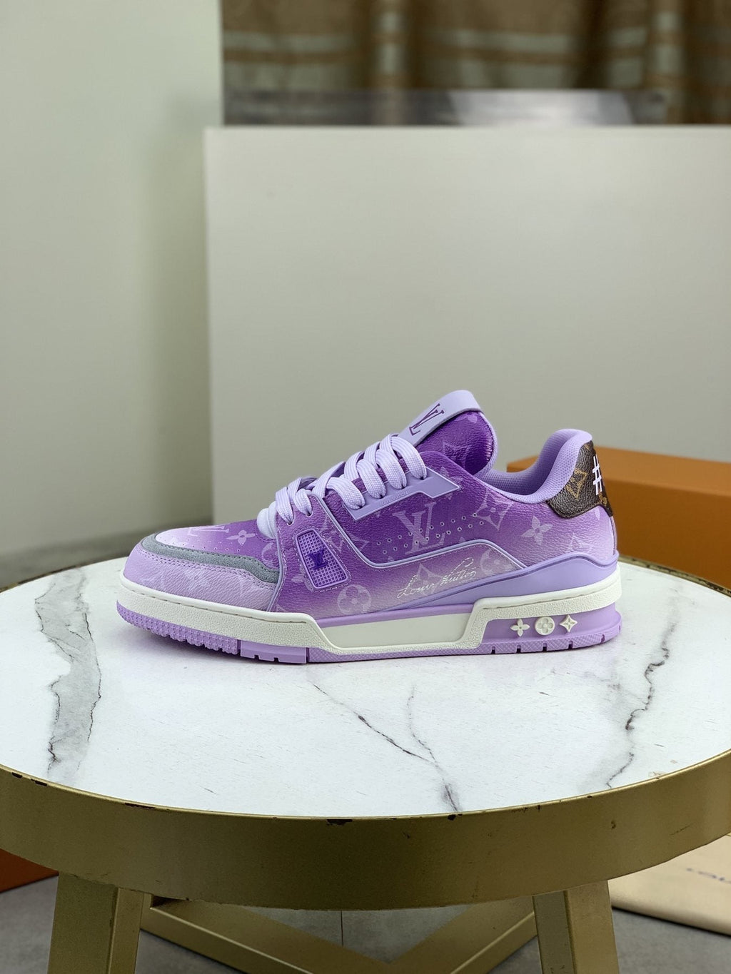 Louis Vuitton Lavender Purple Low-Top Sneakers — side