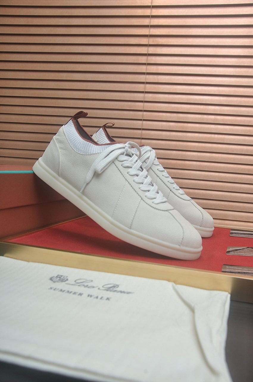 Loro Piana Low-Top Lace-Up Sneakers — front