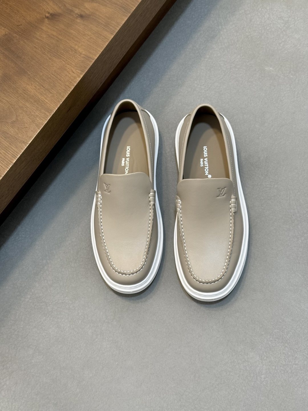 Louis Vuitton Contrast-Stitched Slip-On Sneakers — front