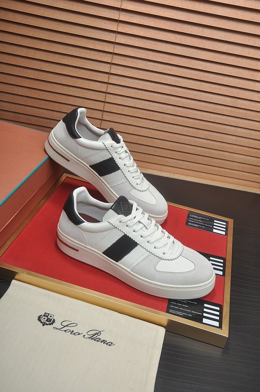 Loro Piana Low-Top Lace-Up Sneakers — front
