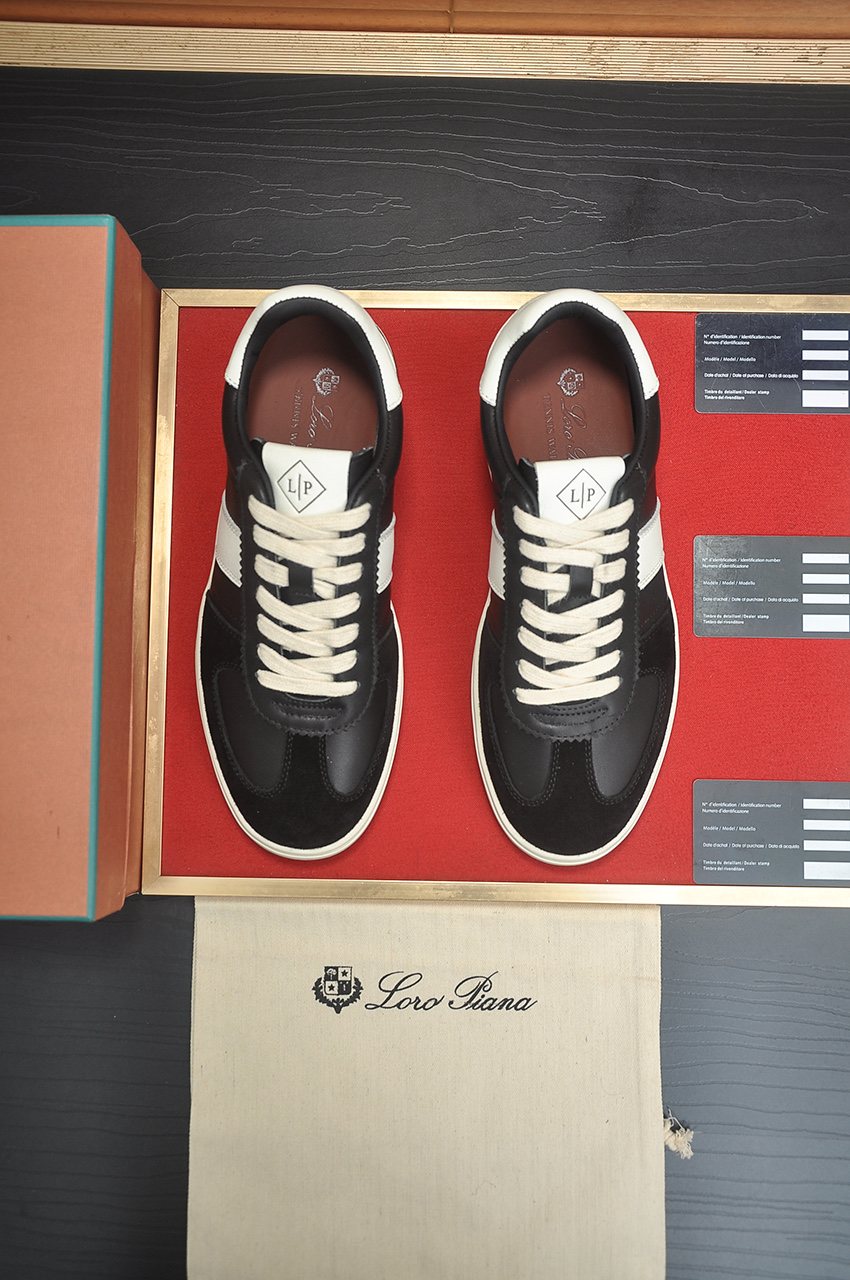 Loro Piana Low-Top Lace-Up Sneakers — front