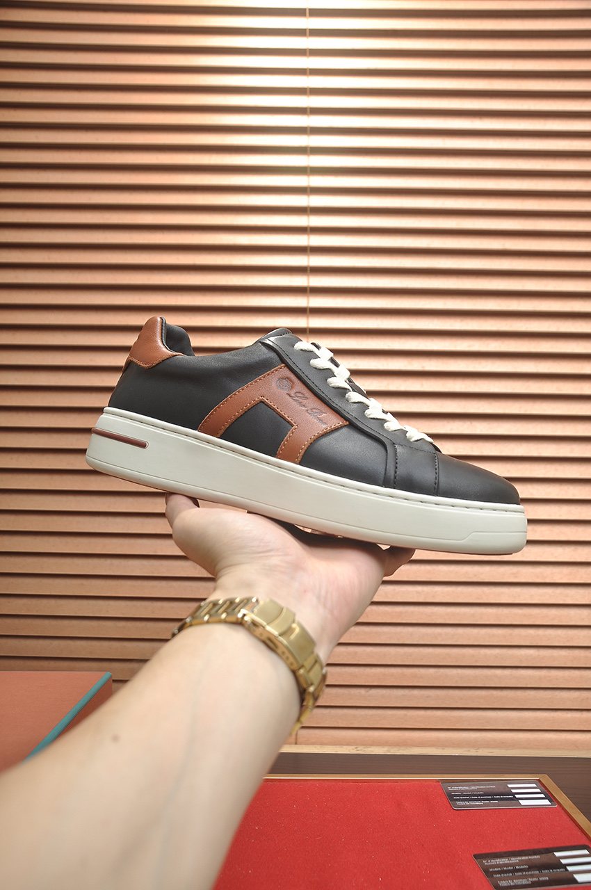 Loro Piana Low-Top Lace-Up Sneakers — front