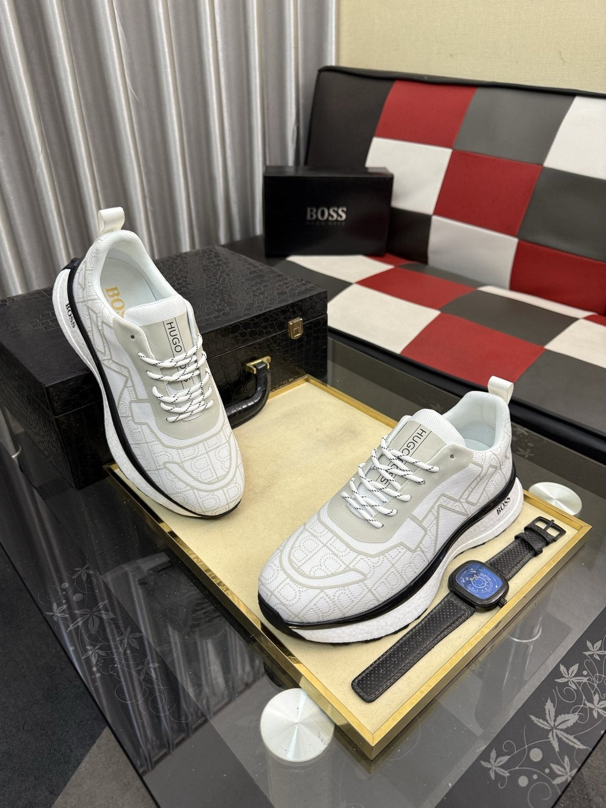 Hugo Boss Geometric Panel Sneakers — front