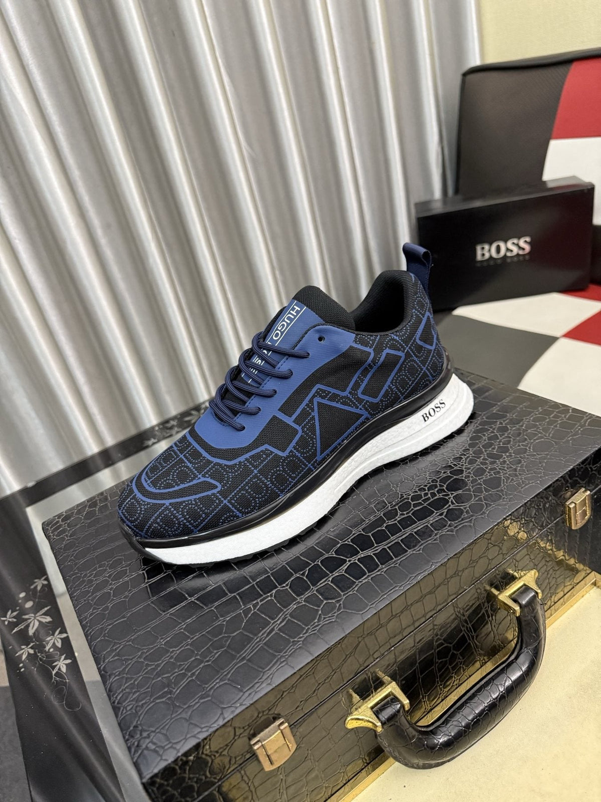 Hugo Boss Geometric Panel Sneakers — front