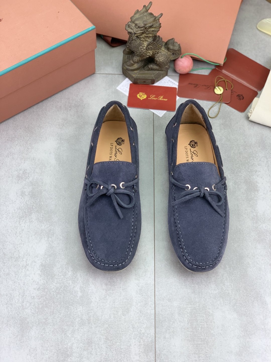 Loro Piana Suede Driving Shoes — front