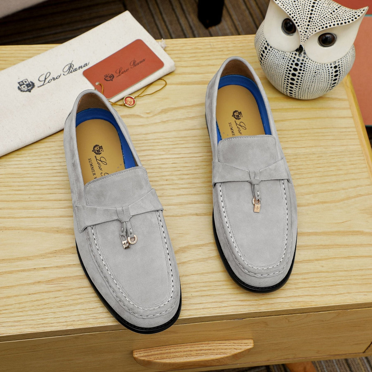 Loro Piana Textured Moccasin Loafers — front