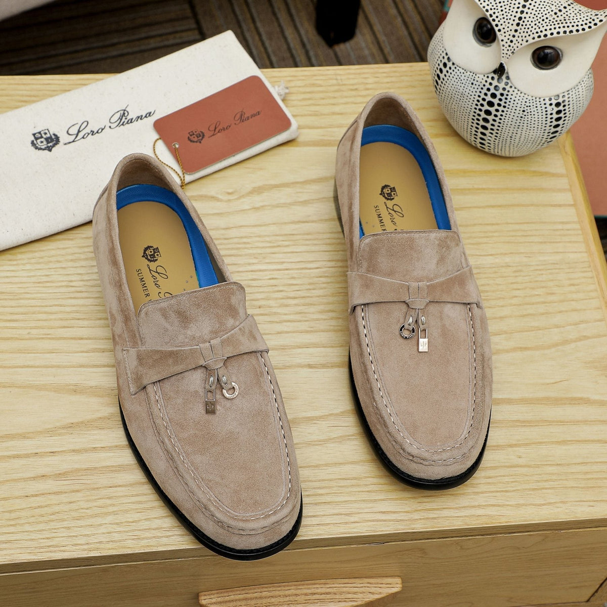 Loro Piana Textured Moccasin Loafers — front