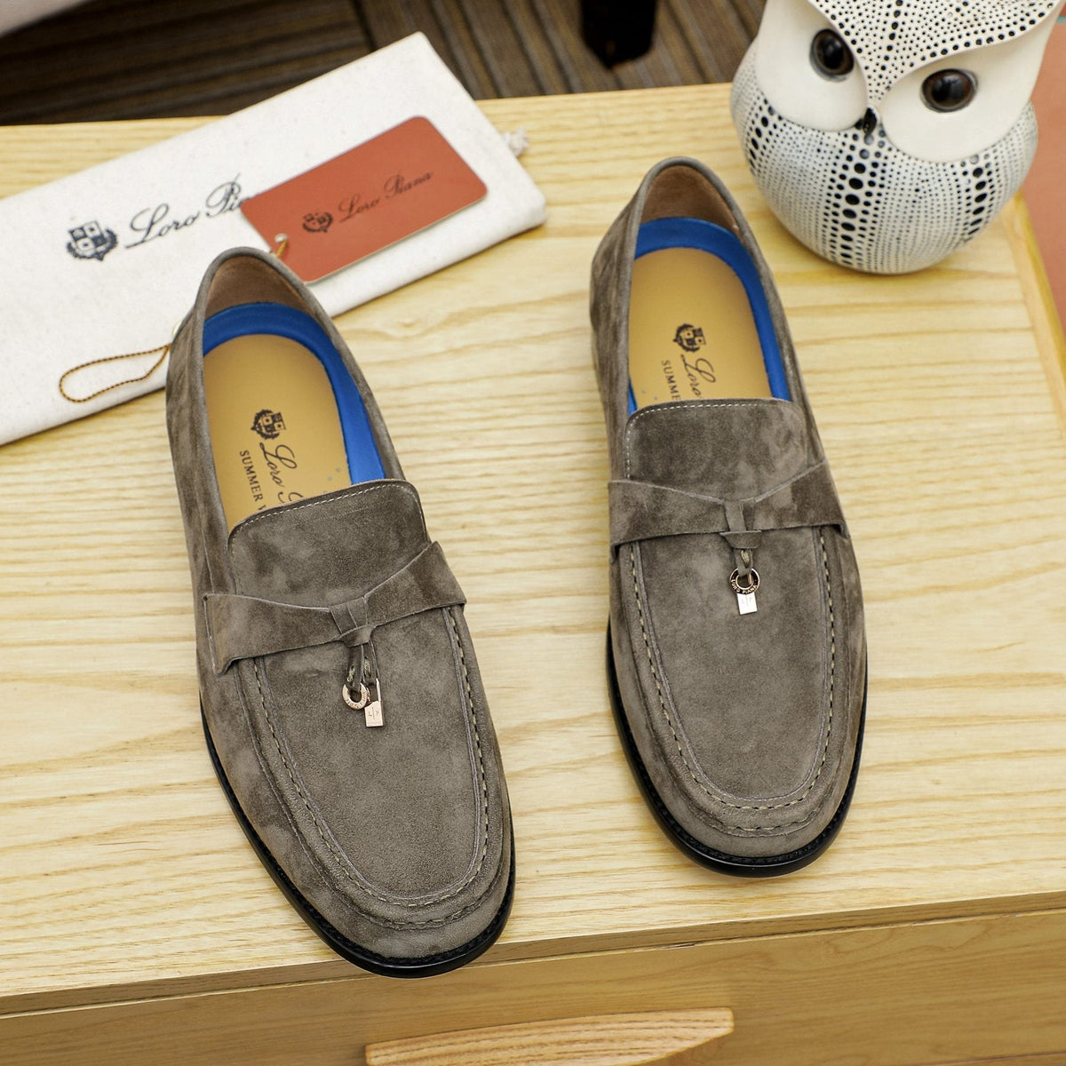 Loro Piana Textured Moccasin Loafers — front