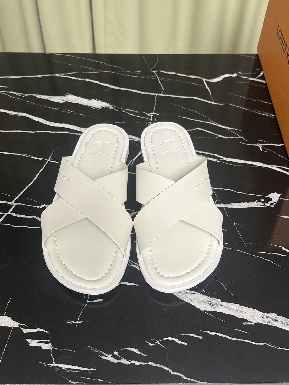 Louis Vuitton Crossover Slide Sandals — front