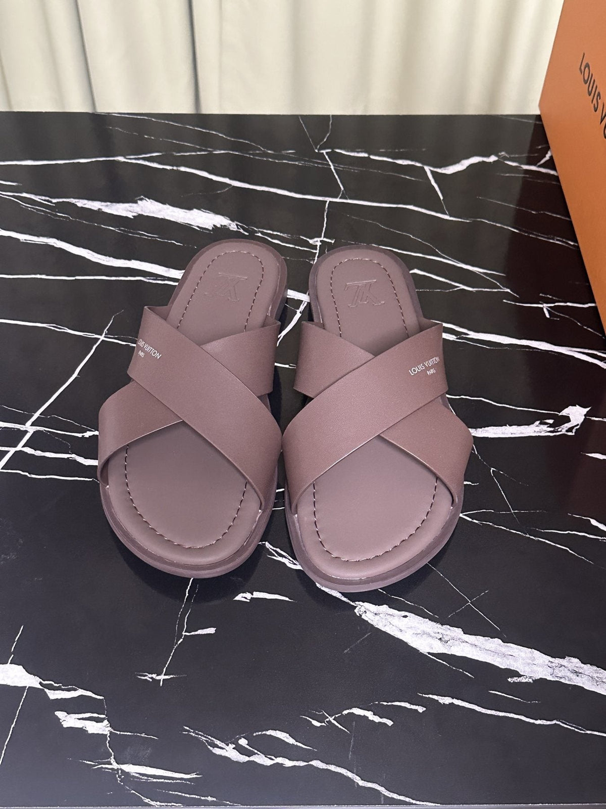 Louis Vuitton Crossover Slide Sandals — front
