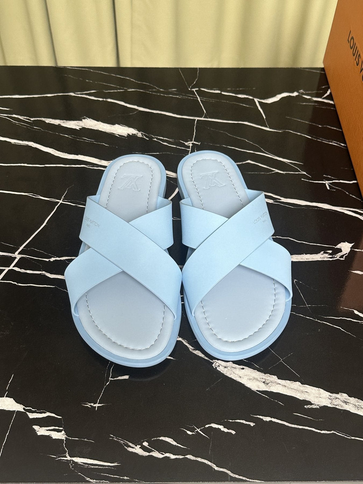 Louis Vuitton Crossover Slide Sandals — front
