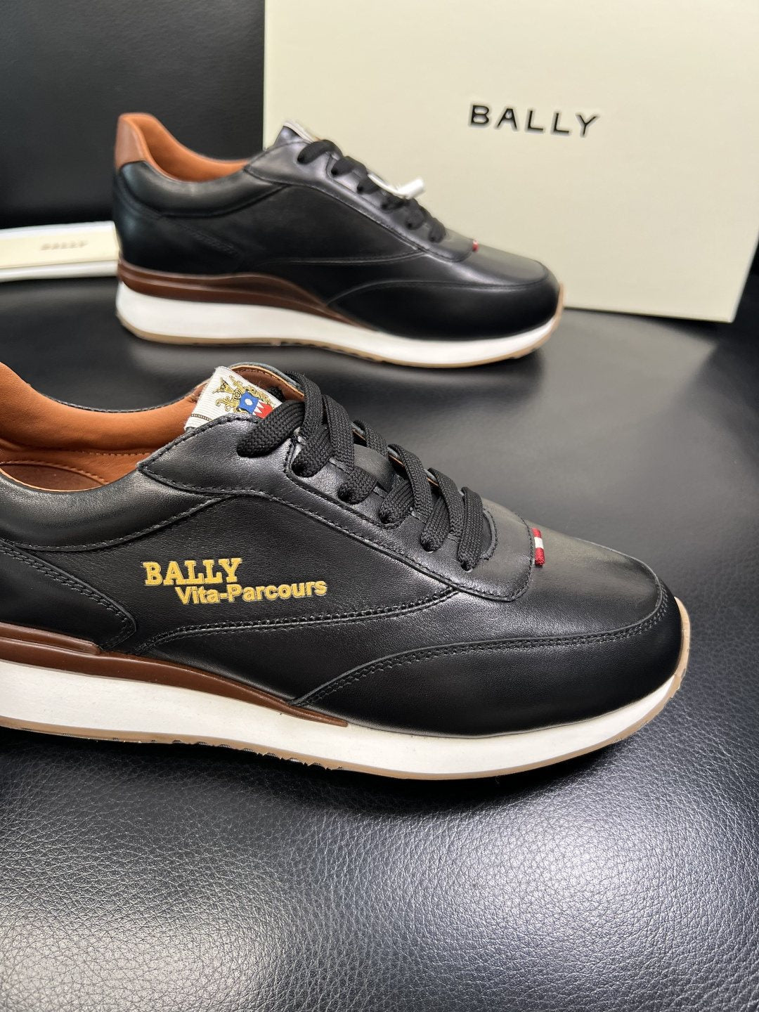 BALLY Black and Brown Low-Top Sneakers — hero