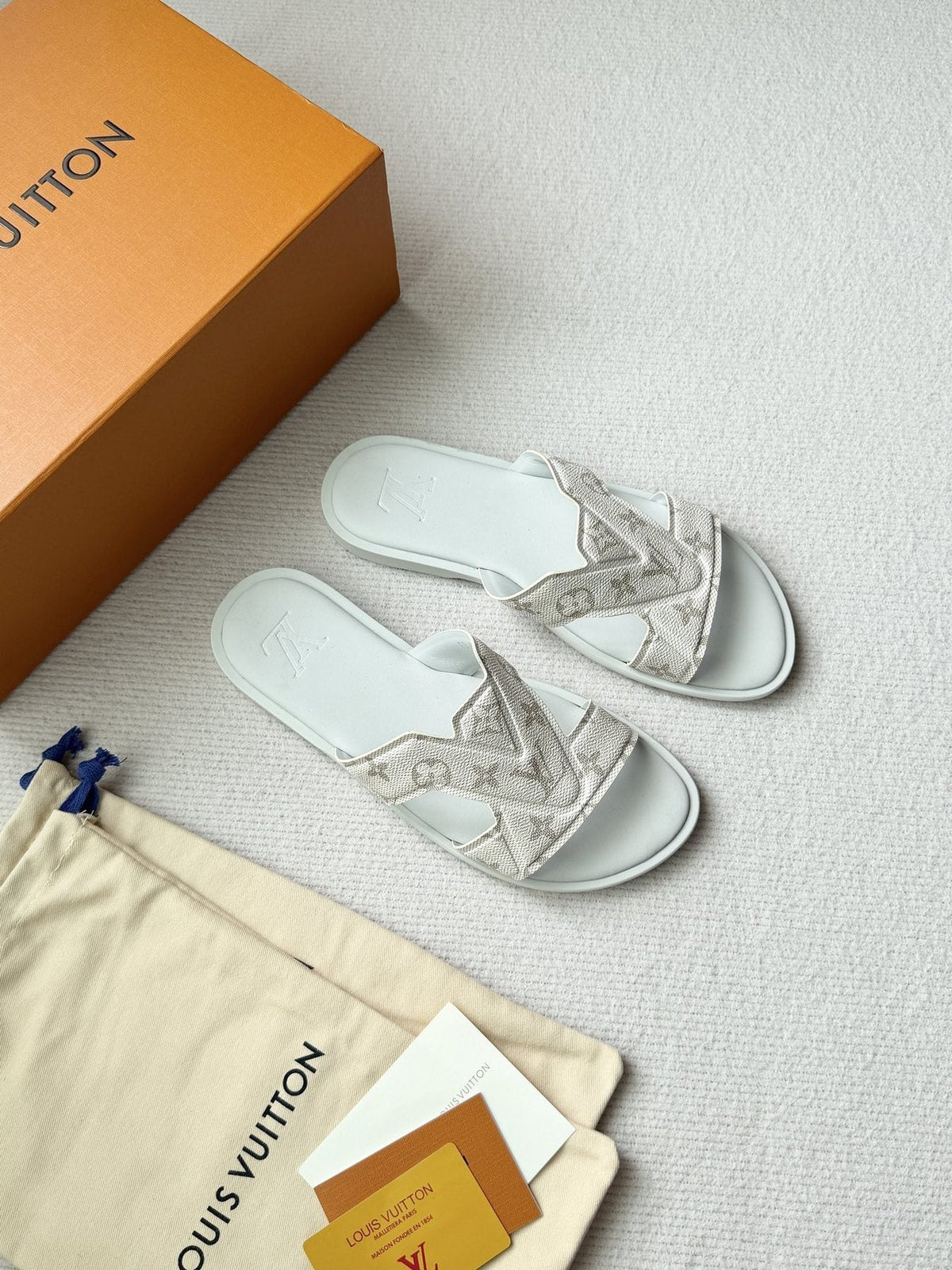 Louis Vuitton Cross-Strap Slide Sandals — front