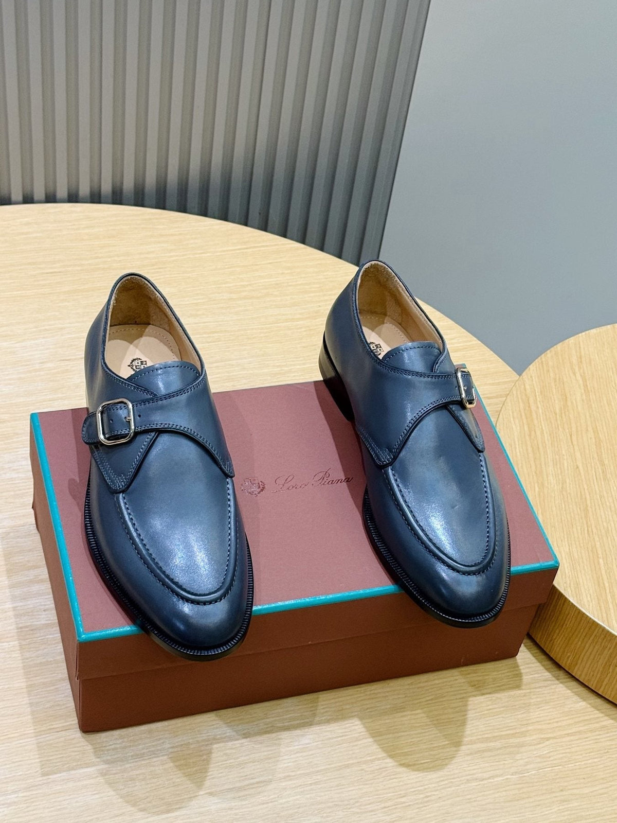 Loro Piana Suede Buckle Loafers — front
