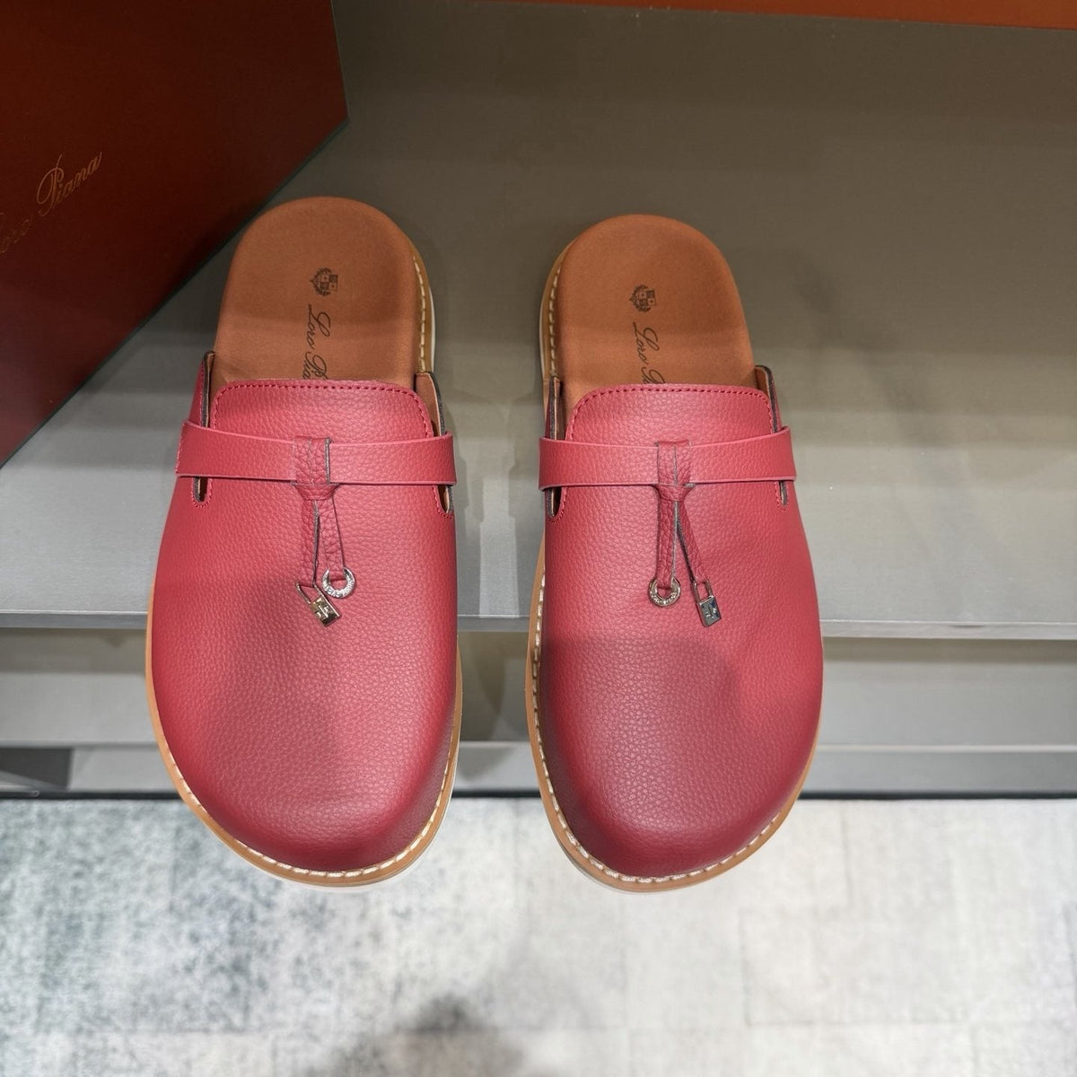 Loro Piana Textured Mule Loafers — front