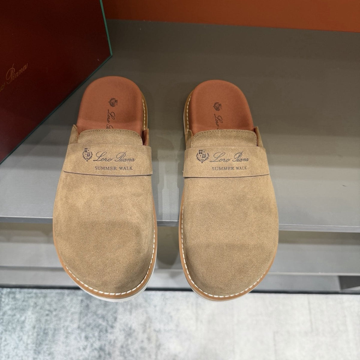 Loro Piana Open-Back Loafer Mules — front
