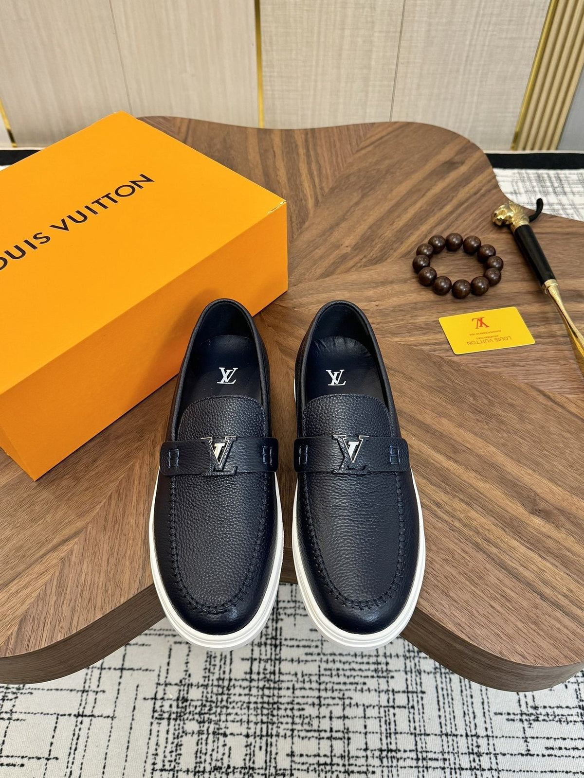 Louis Vuitton Logo Strap Slip-On Shoes — front