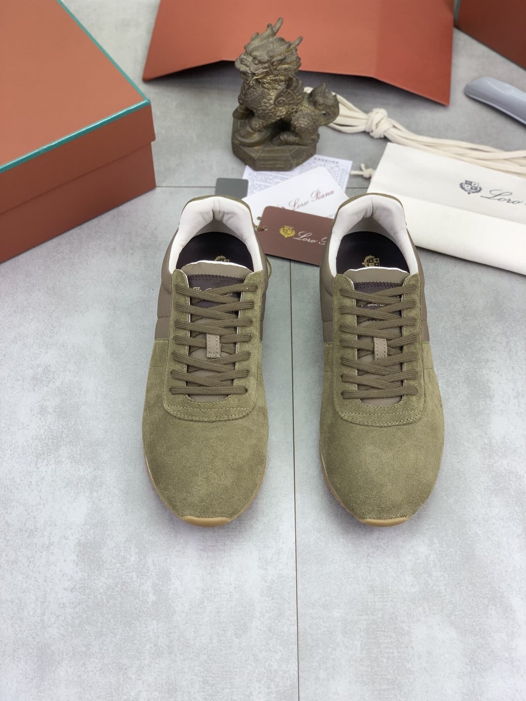 Loro Piana Black Low-Top Sneakers — front