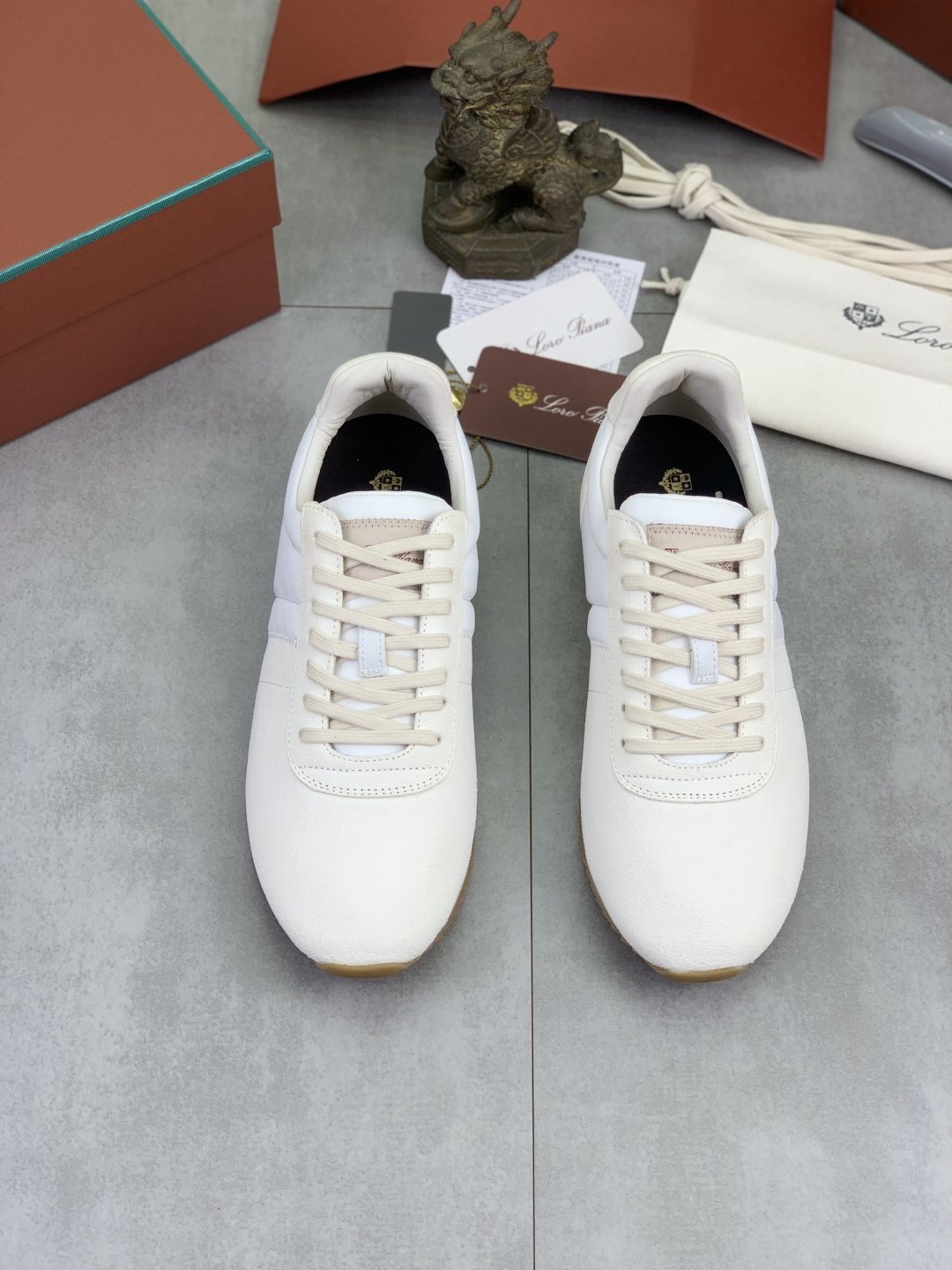 Loro Piana Black Low-Top Sneakers — front