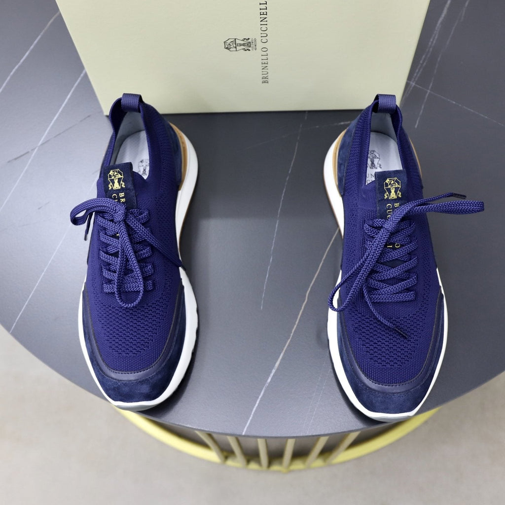 Brunello Cucinelli Knit Low-Top Sneakers — front