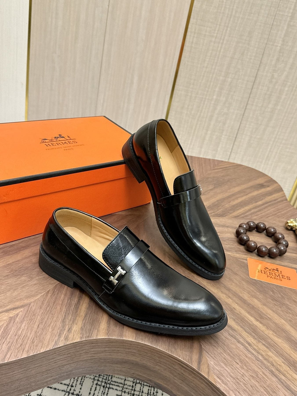 Hermès Metal H-Hardware Loafers — side