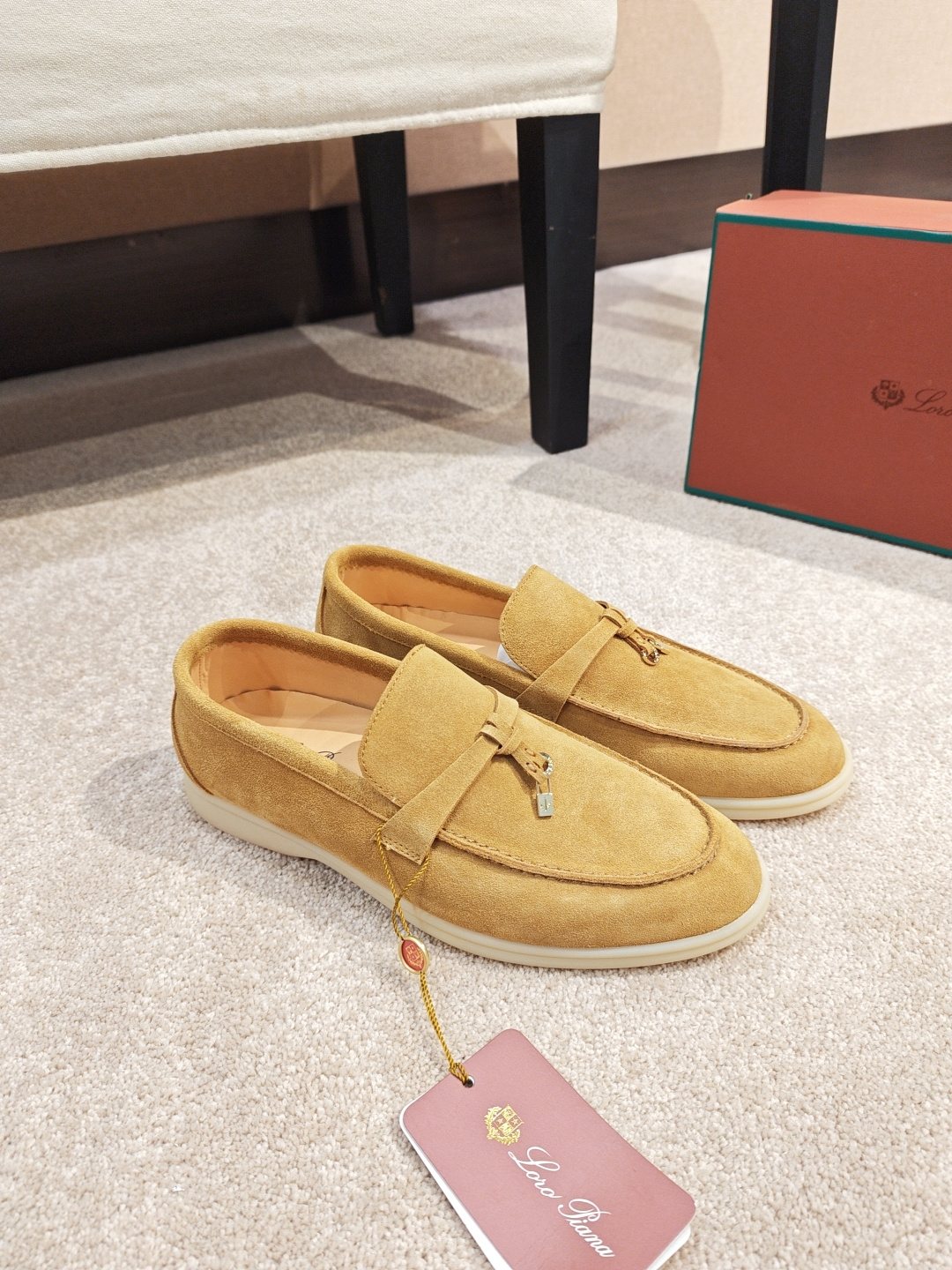 Loro Piana Metal-Charm Moc Toe Loafers — front