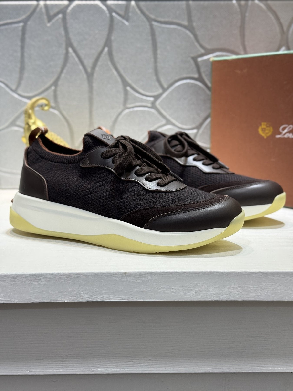 Loro Piana Mesh Lace-Up Sneakers — front